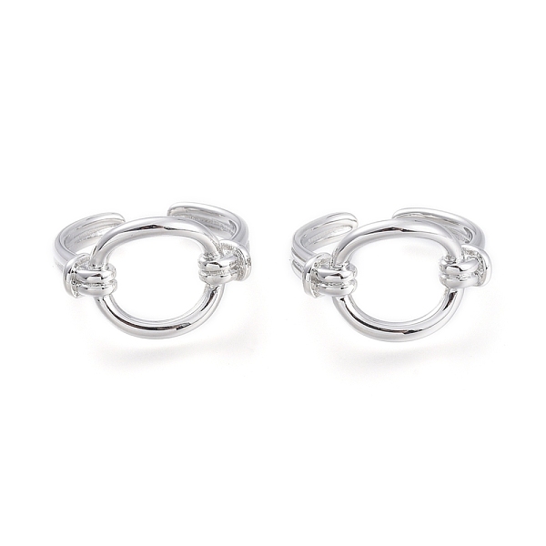 

PandaHall Brass Cuff Rings, Open Rings, Ring Shape, Real Platinum Plated, Size 7, Inner Diameter: 17mm Brass