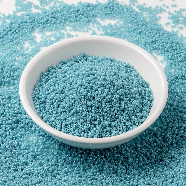 

PandaHall MIYUKI Round Rocailles Beads, Japanese Seed Beads, 15/0, (RR2470) Opaque Turquoise Green Luster, 15/0, 1.5mm, Hole: 0.7mm, about..., Cyan