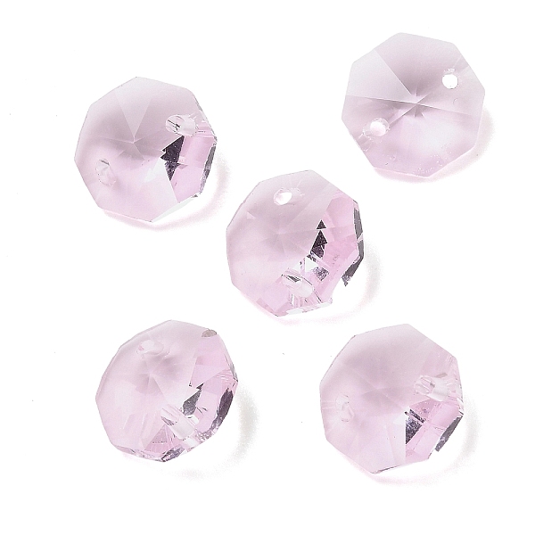 Breloques de connecteur en verre transparent