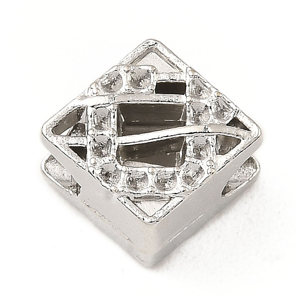

PandaHall Alloy European Bead Rhinestone Settings, Rhombus, Nickel, Platinum, Fit for Rhinestone: 1mm, 12.5x13x9mm, Hole: 5mm, about...