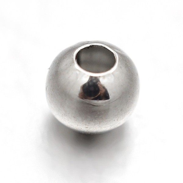

PandaHall Round 303 Stainless Steel Spacer Beads, Stainless Steel Color, 4mm, Hole: 1.5mm 303 Stainless Steel Round