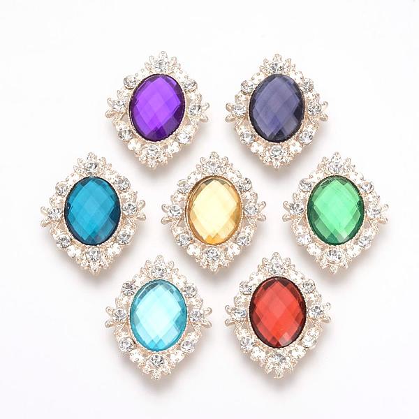 

PandaHall Alloy Rhinestone Flat Back Cabochons, with Acrylic Rhinestone, Oval, Light Gold, Mixed Color, 32x25x4.5mm Acrylic Rhinestone Oval..., Multicolor