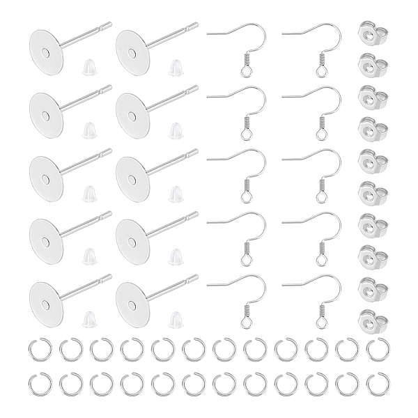 

PandaHall UNICRAFTALE Stainless Steel DIY Earring Making Kit 400pcs Flat Pad Brass Earrings Settings Posts with Pins and 100pcs French...