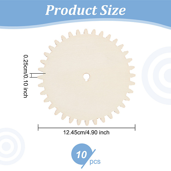 

PandaHall Unfinished Wood Slices, for DIY Wood Painting Craft, Children Toys, Gear, Beige, 12.45x0.25cm, Hole: 7.5x9.5mm Wood Others Yellow