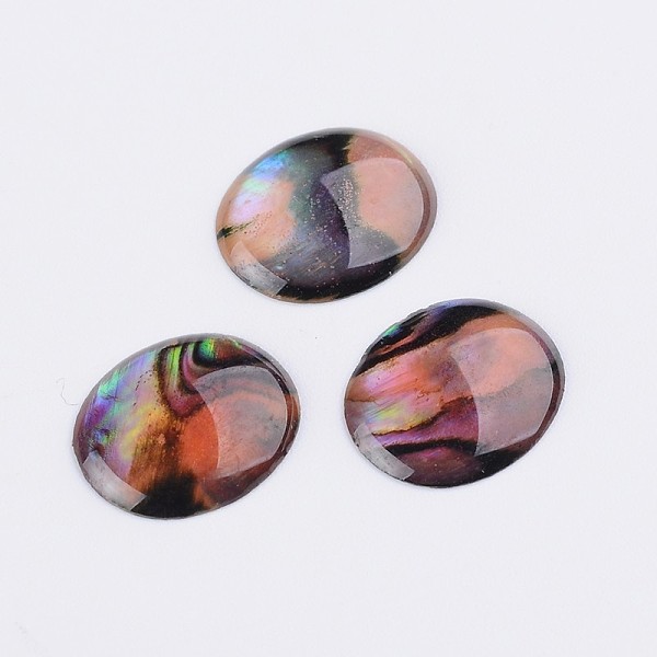 

PandaHall Oval Abalone Shell/Paua Shell Cabochons, Colorful, 12x10x1.5~2mm Shell Oval