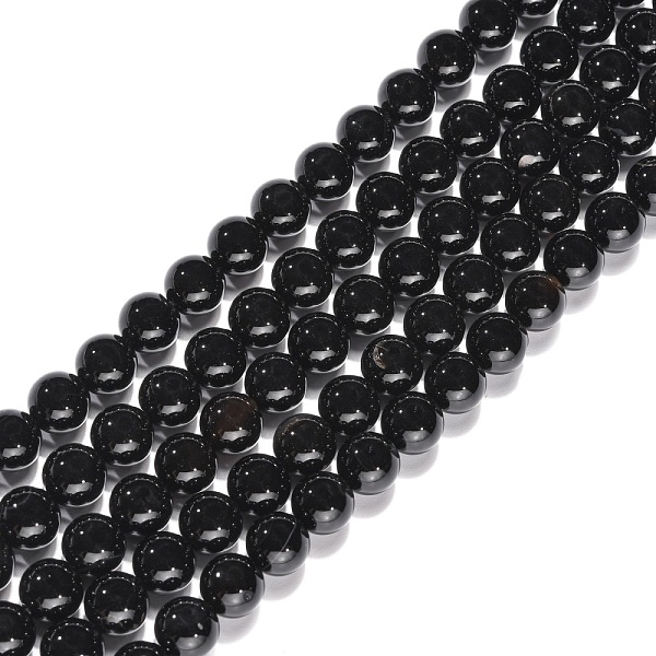 

PandaHall Natural Agate Beads Strands, Dyed, Round, Black, 8mm, Hole: 1mm, about 52pcs/strand, 15.5 inch Natural Agate Round Black