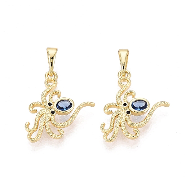 Brass Micro Pave Cubic Zirconia Pendants