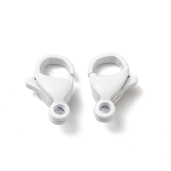 

PandaHall Spray Painted 304 Stainless Steel Lobster Claw Clasps, White, 13x8x4mm, Hole: 1.6mm 304 Stainless Steel White