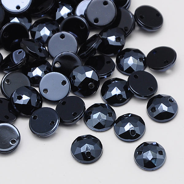

PandaHall Sew on Rhinestone, Taiwan Acrylic Rhinestone, Two Holes, Garments Accessories, Faceted, Half Round/Dome, Prussian Blue, 15x5mm...