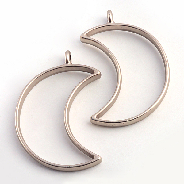 

PandaHall Matte Style Rack Plating Alloy Open Back Bezel Pendants, For DIY UV Resin, Epoxy Resin, Pressed Flower Jewelry, Moon, Cadmium Free...