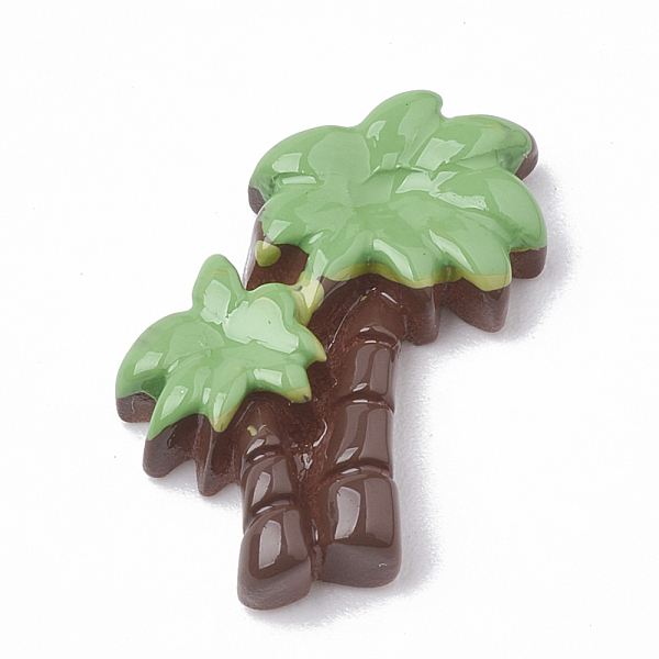 

PandaHall Resin Cabochons, Coconut Palm, Green, 22x17x4mm Resin Tree Green