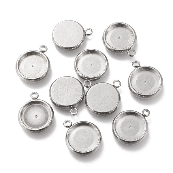 

PandaHall 304 Stainless Steel Pendant Cabochon Settings, Flat Round, Stainless Steel Color, Tray: 10mm, 15x12x3mm, Hole: 1.8mm 304 Stainless...