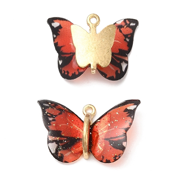 

PandaHall Transparent Resin Pendants, Butterfly Charms with Golden Plated Alloy Findings, Red, 17~18x21~24x7~7.5mm, Hole: 1.5mm Alloy+Resin...