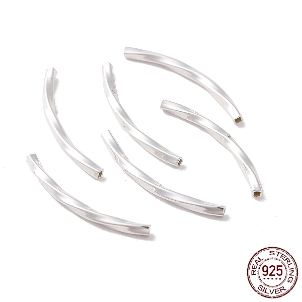 

PandaHall 925 Sterling Silver Tube Beads, Curved Tube, Twist Square, Silver, 30x2x2mm, Hole: 1.2mm, about 17pcs/10g Sterling Silver Square
