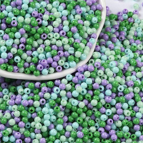 

PandaHall Opaque Acrylic Beads, Round, Sea Green, 3mm, Hole: 1mm Acrylic Round