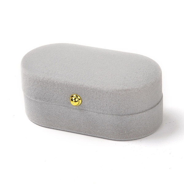 

PandaHall Rectangle Velvet Couple Rings Box, with Flip Cover, for Jewelry Storage Organizer Display Gift Packaging, Gainsboro, 7.5x4.4x3.4cm..., Gray