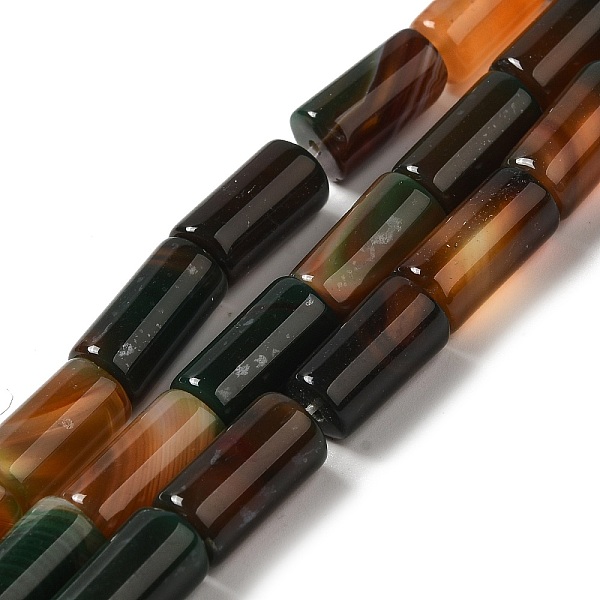

PandaHall Natural Agate Beads Strands, Dyed & Heated, Column, Chocolate, 8~8.5x14.5~16mm, Hole: 1.6mm, about 12pcs/strand, 7.20~7.48''..., Brown