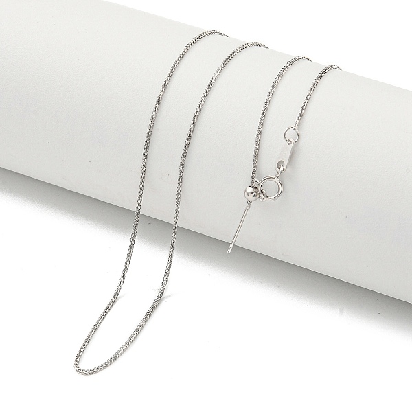 

PandaHall Rhodium Plated 925 Sterling Silver Wheat Chain Necklaces, with 925 Stamp, Real Platinum Plated, 17.32 inch(44cm) Sterling Silver