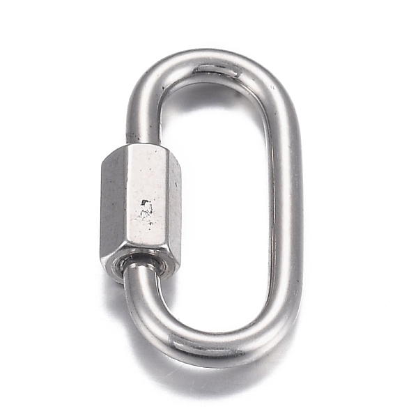 

PandaHall 304 Stainless Steel Screw Carabiner Lock Charms, for Necklaces Making, Oval, Stainless Steel Color, 26x13x2mm, Screw: 7x4.5mm 304...