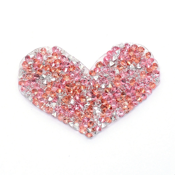 

PandaHall Glitter Hotfix Rhinestone, Hot Melt Adhesive on the Back, Costume Accessories, Heart, Light Rose, 40x55x2mm Resin Rhinestone Heart..., Pink