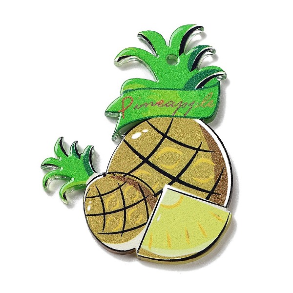 

PandaHall Fruit Theme Acrylic Pendants, Pineapple, 46x35x2.5mm, Hole: 1.5mm Acrylic Pineapple