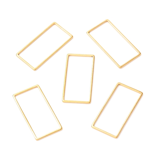 

PandaHall 201 Stainless Steel Linking Rings, Rectangle, Golden, 25.5x13x1mm 201 Stainless Steel Rectangle