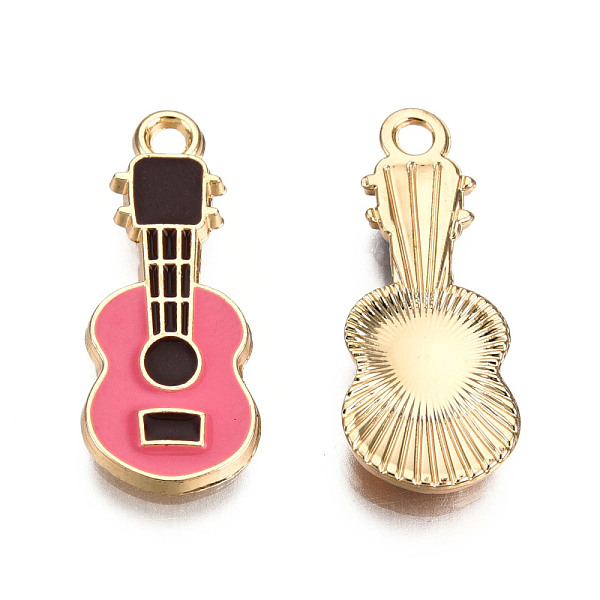 

PandaHall Eco-Friendly Zinc Alloy Pendants, with Enamel, Cadmium Free & Nickel Free & Lead Free, Guitar Shape, Light Gold, Light Coral...