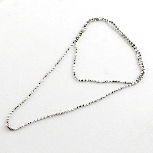 

PandaHall 304 Stainless Steel Ball Chain Necklace Making, Stainless Steel Color, 21.6 inch(54.9cm)x2.4mm 304 Stainless Steel