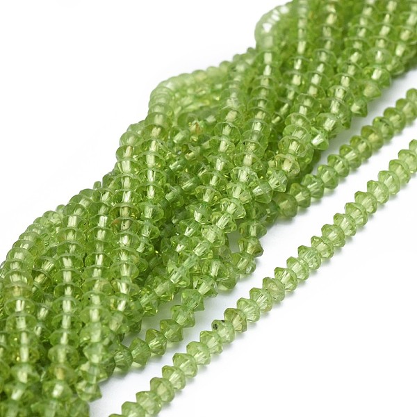 

PandaHall Natural Peridot Beads Strands, Faceted, Rondelle, 3.5x2.5mm, Hole: 0.7mm, about 142pcs/strand, 15.3 inch(39cm) Peridot Rondelle