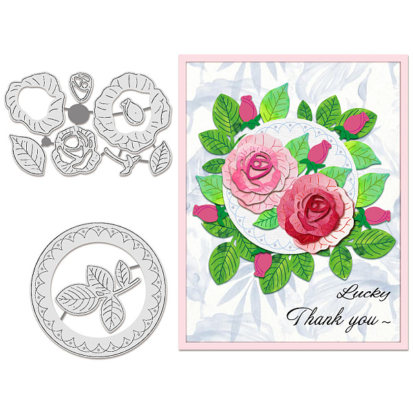 

PandaHall BENECREAT 2pcs Rose Flowers Cutting Dies, 3D Layered Rose Flowers Stencils Decorative Embossing Stencils for Scrapbooking, Photo...