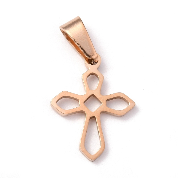 

PandaHall 304 Stainless Steel Pendants, Cross, Rose Gold, 19x15x1.2mm, Hole: 3.5x7mm 304 Stainless Steel Cross