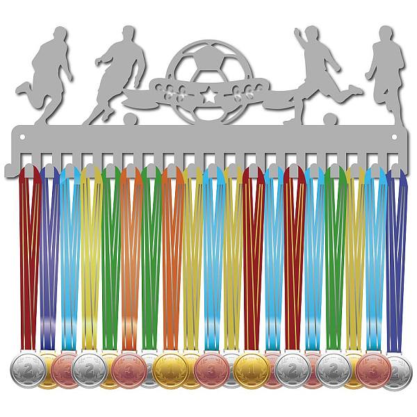 

PandaHall Fashion Iron Medal Hanger Holder Display Wall Rack, 20-Hooks, with Screws, Silver, Football, 150x400mm, Hole: 5mm Iron Football...