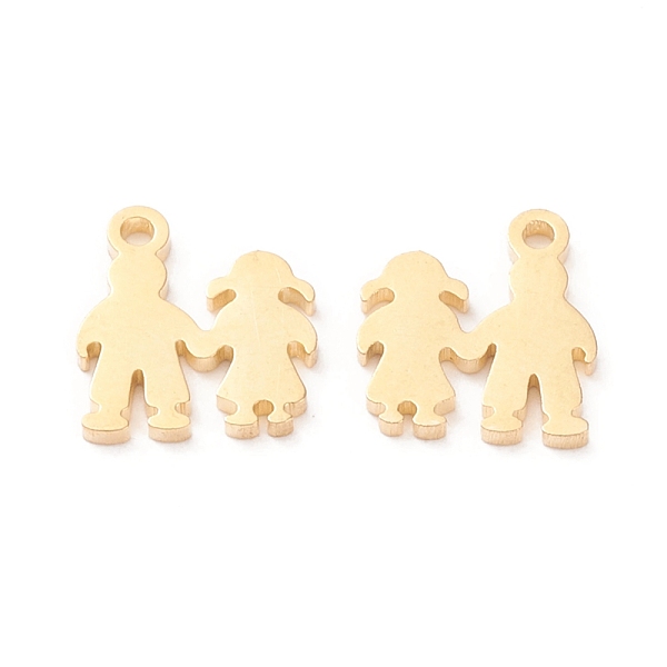 

PandaHall Valentine's Day 304 Stainless Steel Charms, Stamping Blank Tag, Laser Cut, Couple, Golden, 10.5x9.5x1mm, Hole: 1.2mm 304 Stainless...