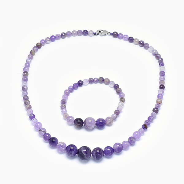 Natürliche Amethyst-Halsketten Und Armbänder Mit Schmucksets