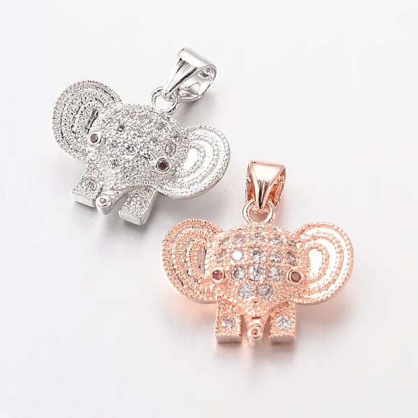 

PandaHall Brass Micro Pave Cubic Zirconia Charms, Elephant, Lead Free & Nickel Free, Mixed Color, 13x17x5mm, Hole: 4x3mm Brass+Cubic...