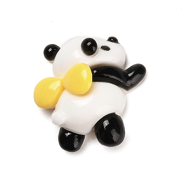 

PandaHall Opaque Resin Animal Cabochons, Cute Panda with Bowknot, Black, 17x17x8mm Resin Panda Black