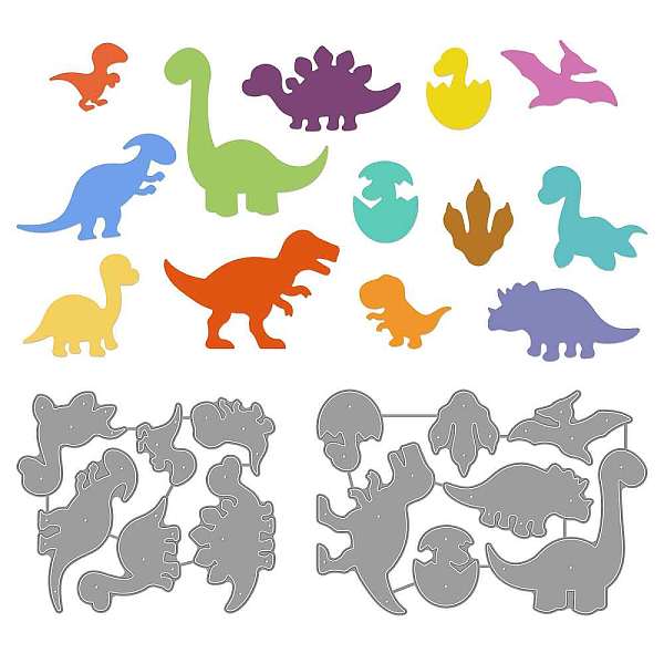 Globleland 複数の種類の恐竜模様 ダイカット 漫画の動物 ドラゴンの卵 Diy スクラップブッキング用抜き型 ペーパークラフト 炭素鋼抜き型 カード作成用ステンシル