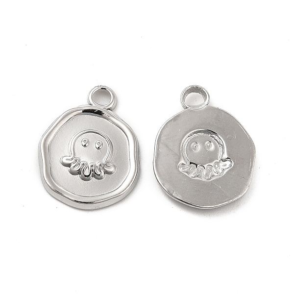 

PandaHall 304 Stainless Steel Pendants, Flat Round with Octopus Charm, Stainless Steel Color, 16x13x2mm, Hole: 2mm 304 Stainless Steel Flat...