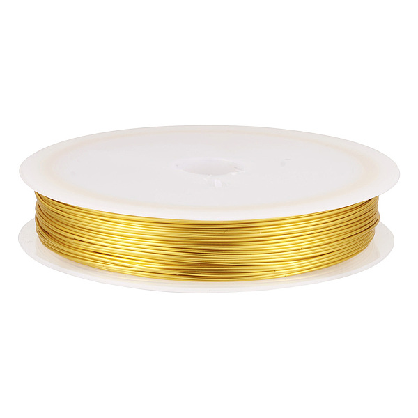 

PandaHall Copper Jewelry Wire, Round, Gold, 22 Gauge, 0.6mm, about 59.06 Feet(18m)/Roll Copper Round Gold