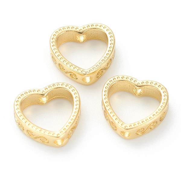 

PandaHall Brass Bead Frames, Long-Lasting Plated, Heart, Real 18K Gold Plated, 9.5x10x3mm, Hole: 1.4mm Brass Heart