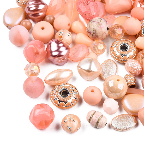 

PandaHall Acrylic Beads, Mixed Shapes, Pink, 5.5~28x6~20x3~11mm, Hole: 1~5mm Acrylic Mixed Shapes Pink