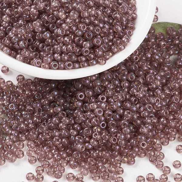 

PandaHall MIYUKI Round Rocailles Beads, Japanese Seed Beads, 8/0, (RR303) Rose Gold Luster, 3mm, Hole: 1mm, about 422~455pcs/10g Glass Red