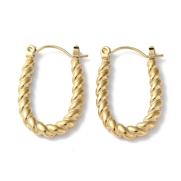 304 Stainless Steel Twist Hoop Earrings