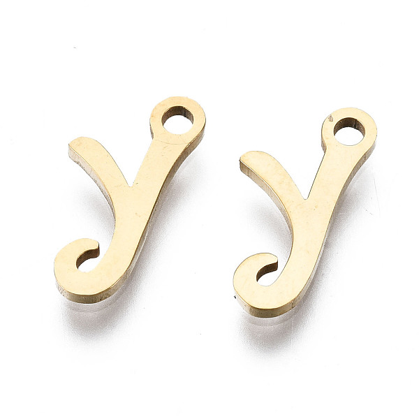 

PandaHall 201 Stainless Steel Charms, Laser Cut, Alphabet, Golden, Letter.Y, 12.5x6x1mm, Hole: 1.4mm Stainless Steel Letter Y