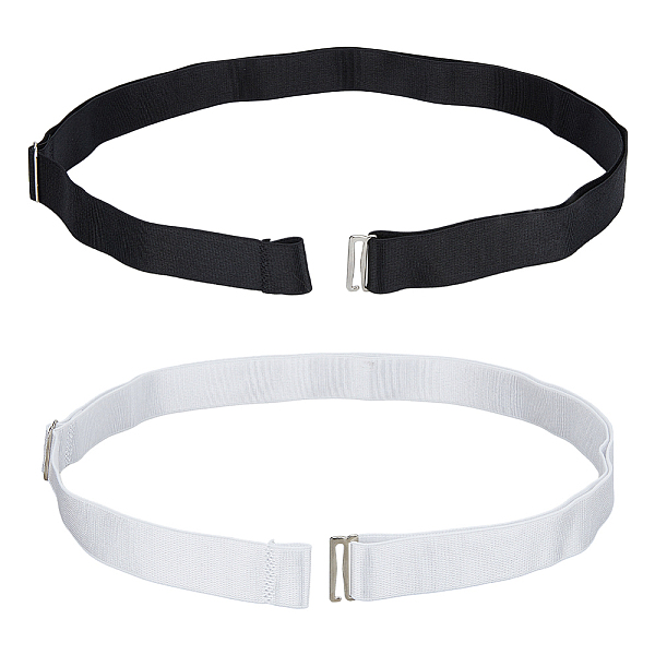 

PandaHall SUPERFINDINGS 2Pcs 2 Colors Simple Polyester Shirt Stay Belt, Adjustable Hidden Belt for Shirt Rack Shirt Clips, Black and White..., Multicolor