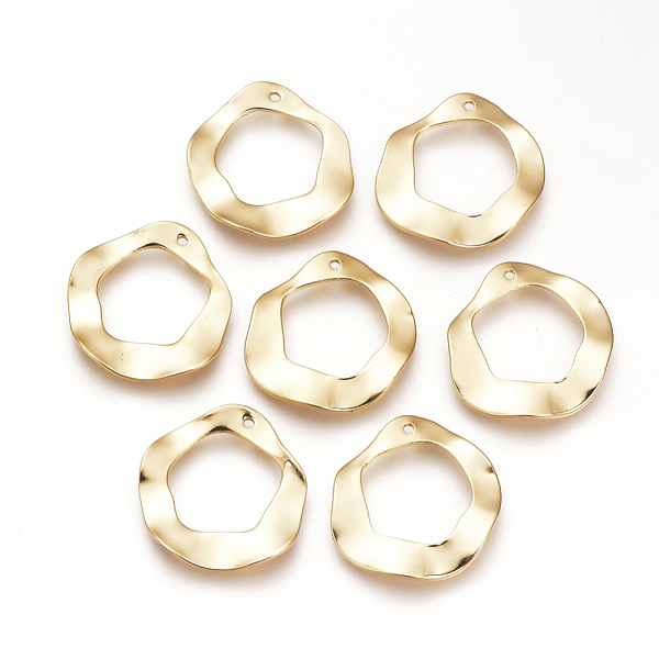 

PandaHall Brass Pendants, Nickel Free, Real 18K Gold Plated, Twist Donut, 25x23x1.5mm, Hole: 1mm Brass Donut