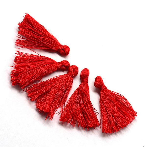 

PandaHall Handmade Polycotton(Polyester Cotton) Tassel Decorations, Pendant Decorations, Crimson, 29~35mm Polycotton Pink