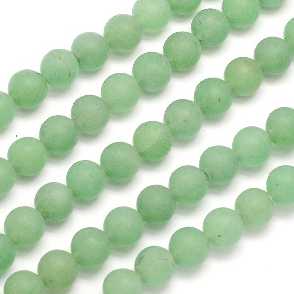 

PandaHall Frosted Round Natural Green Aventurine Beads Strands, 6mm, Hole: 1mm, about 65pcs/strand, 15.3 inch Green Aventurine Round
