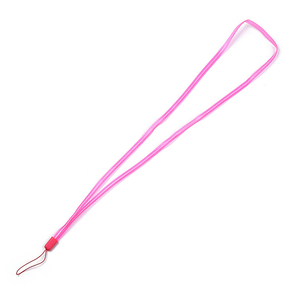 

PandaHall Rubber Lanyard Straps, with Plastic Findings, Deep Pink, 15.3 inch Synthetic Rubber Pink