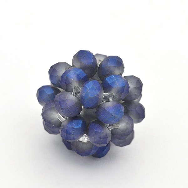 

PandaHall Electroplate Rondelle Frosted Glass Crystal Round Woven Beads, Cluster Beads, Mixed Color, 14mm, Beads: 4mm Glass Rondelle..., Multicolor